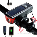 Multifunktion 3 in 1 350 Lumen Solar Powered Bike Frontlicht 3 Modi USB-Fahrrad-Scheinwerfer mit 120 dB Horn- und Kraftbank